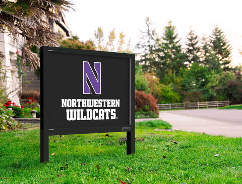Northwestern N Wildcats Black Yardsy Sign