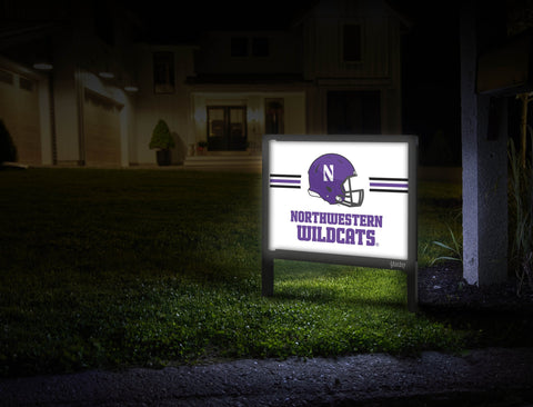 Northwestern Wildcats Helmet White Yardsy Sign