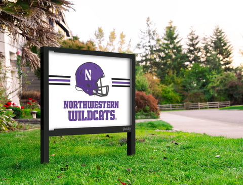 Northwestern Wildcats Helmet White Yardsy Sign