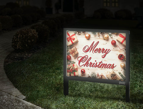 Off White Merry Christmas Yardsy Sign Walkway.Jpg