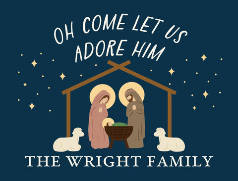 Oh Come Let Us Adore Him Custom Yardsy Sign yard sign