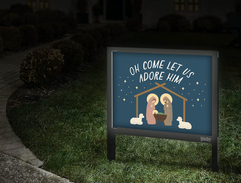 Oh Come Let Us Adore Him Yardsy Sign Walkway