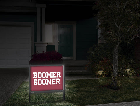 Oklahoma Boomer Sooner Wordmark Crimson Yardsy Sign