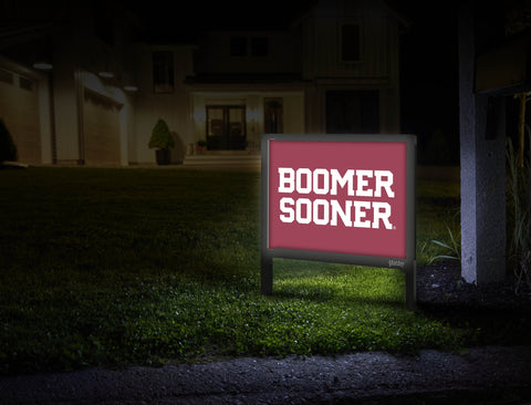 Oklahoma Boomer Sooner Wordmark Crimson Yardsy Sign