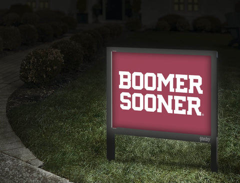 Oklahoma Boomer Sooner Wordmark Crimson Yardsy Sign