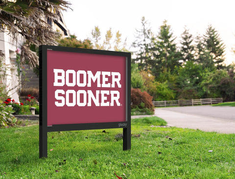 Oklahoma Boomer Sooner Wordmark Crimson Yardsy Sign