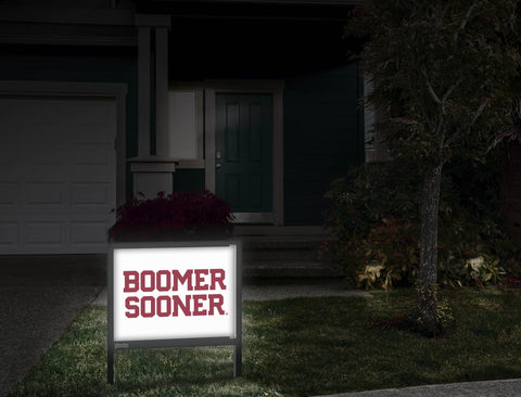 Oklahoma Boomer Sooner Wordmark White Yardsy Sign