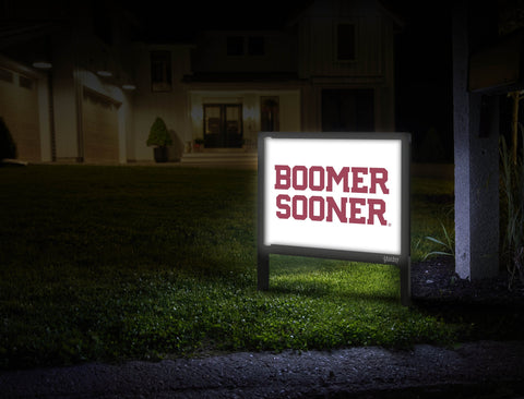 Oklahoma Boomer Sooner Wordmark White Mailbox