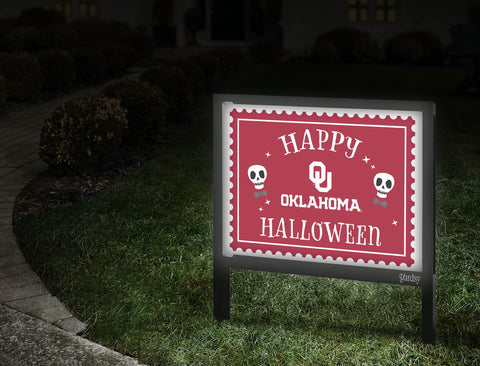 Oklahoma Happy Halloween Skulls Yardsy Sign