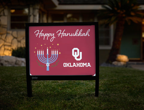 Oklahoma Happy Hanukkah Yardsy Sign yard sign