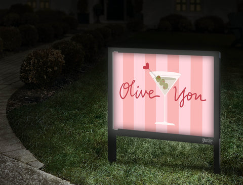 Olive You Yardsy Sign Walkway