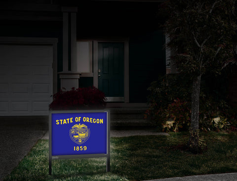 Oregon Flag Yardsy Sign Front Door