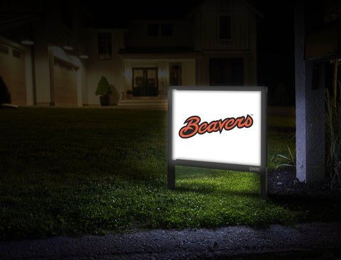Oregon State Beavers Script White Yardsy Sign