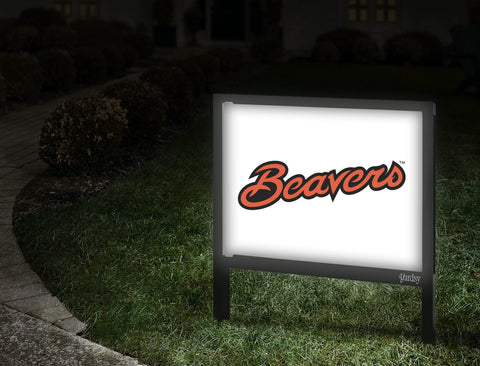 Oregon State Beavers Script White Yardsy Sign