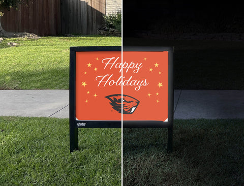 Oregon State Happy Holidays Yardsy Sign yard sign