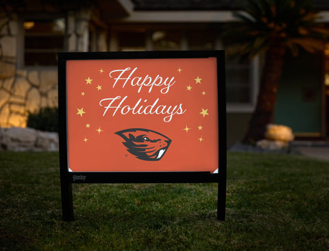 Oregon State Happy Holidays Yardsy Sign yard sign