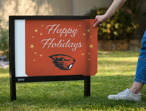 Oregon State Happy Holidays Yardsy Sign yard sign