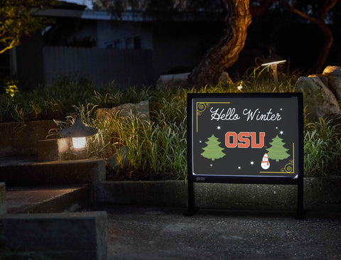 Oregon State Hello Winter Yardsy Sign yard sign