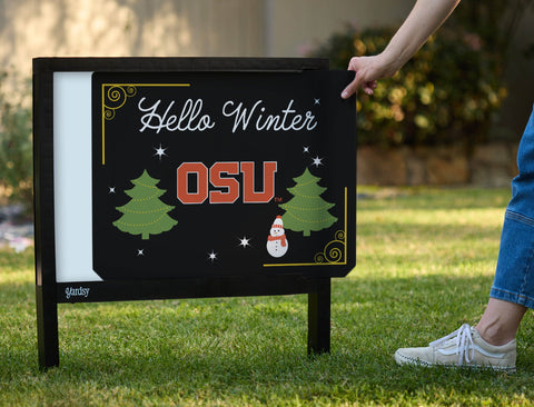 Oregon State Hello Winter Yardsy Sign yard sign