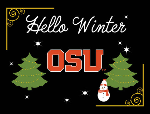 Oregon State Hello Winter Yardsy Sign yard sign