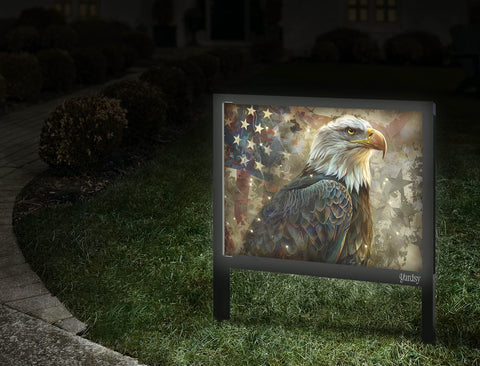 Patriotic Eagle Proud American Yardsy Sign Walkway.Jpg