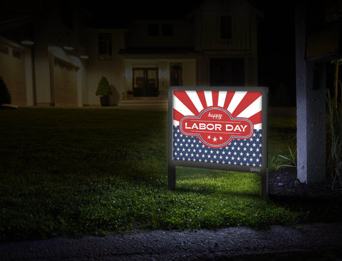 Patriotic Happy Labor Day Yardsy Sign Mailbox