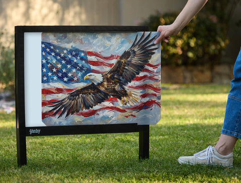 Patriotic Soaring Eagle Yardsy Sign yard sign