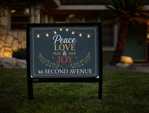 Peace, Love, & Joy Custom Yardsy Sign yard sign