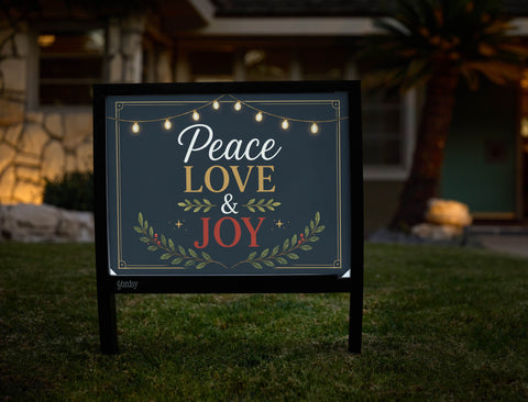 Peace, Love, & Joy Yardsy Sign yard sign