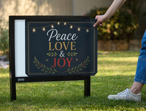 Peace, Love, & Joy Yardsy Sign yard sign