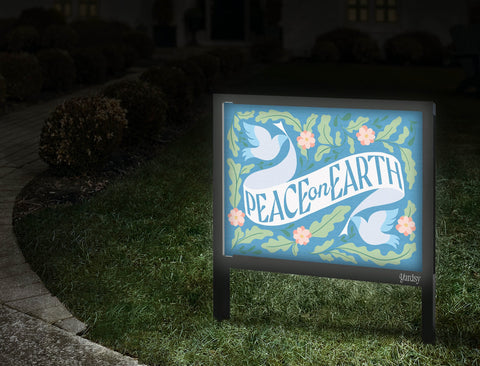 Peace On Earth Yardsy Sign Walkway.Jpg