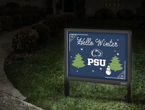 Penn State Hello Winter Yardsy Sign Walkway