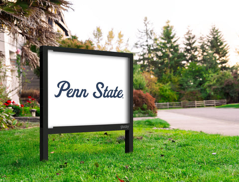 Penn State Script Mark White Yardsy Sign