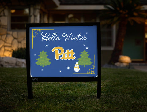 Pittsburgh Hello Winter Yardsy Sign yard sign