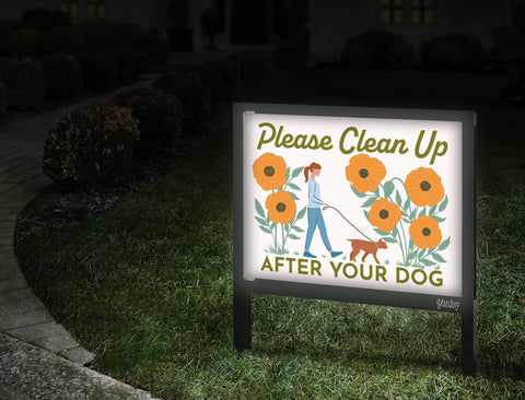 Please Clean Up After Your Dog Yardsy Sign Walkway