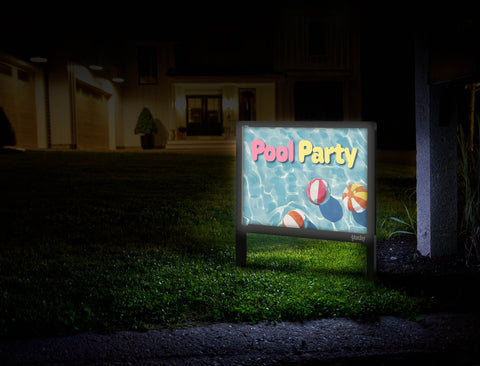 Pool Party Beach Ball Yardsy Sign Mailbox.Jpg