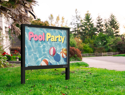 Pool Party Beach Ball Yardsy Sign Yard.Jpg