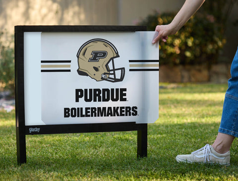 Purdue Boilermakers Helmet Stripes White Yardsy Sign yard sign