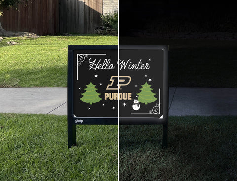 Purdue Hello Winter Yardsy Sign yard sign