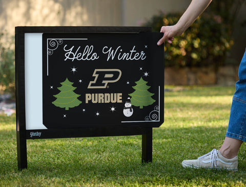 Purdue Hello Winter Yardsy Sign yard sign