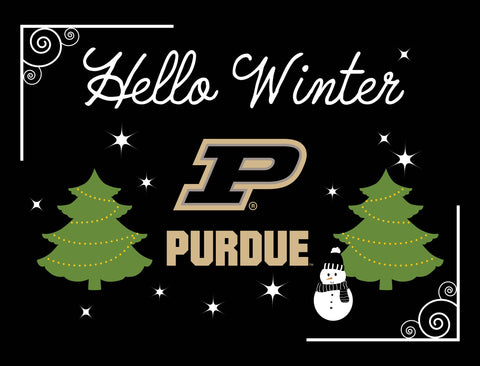 Purdue Hello Winter Yardsy Sign yard sign