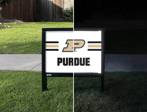 Purdue P Stripes White Yardsy Sign yard sign
