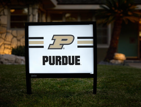 Purdue P Stripes White Yardsy Sign yard sign