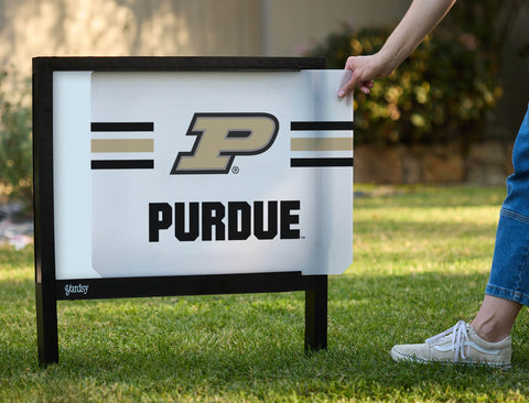 Purdue P Stripes White Yardsy Sign yard sign
