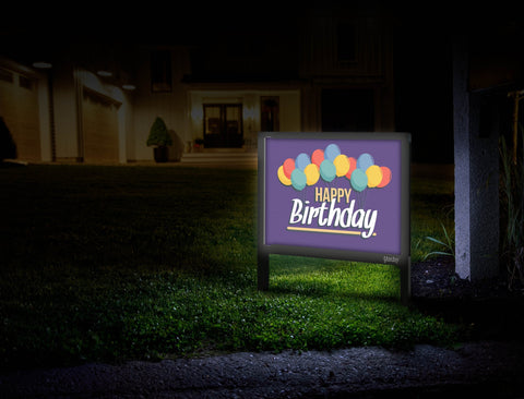 Purple And Gold Birthday Yard Sign Mailbox