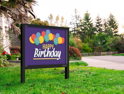 Purple And Gold Birthday Yard Sign Yard