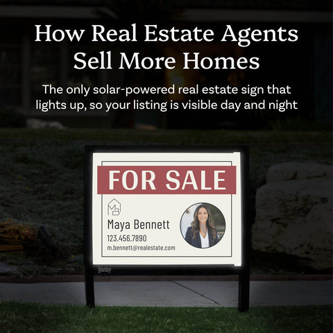Illuminated real estate sign header