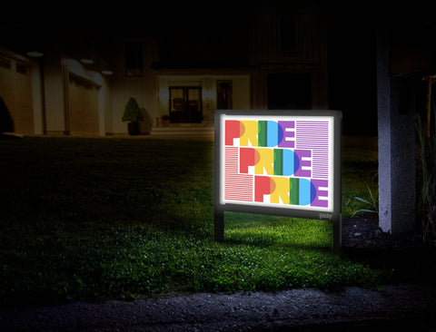 Repeated Pride Yardsy Sign Mailbox