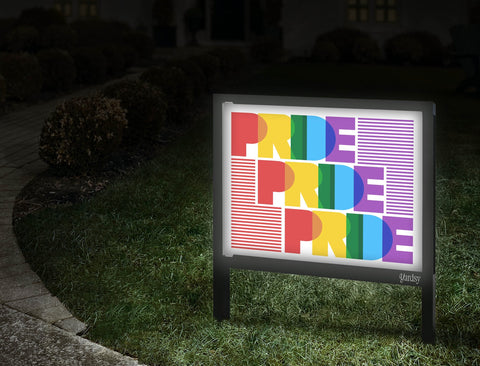 Repeated Pride Yardsy Sign Walkway