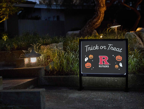 Rutgers Halloween Trick Or Treat Yardsy Sign yard sign